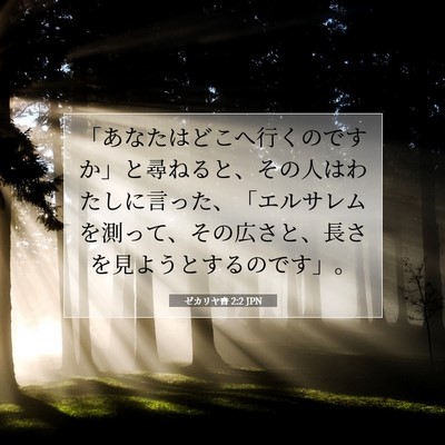 Picture 07 - ゼカリヤ書 2:2 JPN - 「あなたはどこへ行くのですか」と - Bible Verse Picture