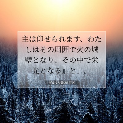 Picture 07 - ゼカリヤ書 2:5 JPN - 主は仰せられます、わたしはその周 - Bible Verse Picture
