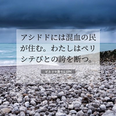 Picture 07 - ゼカリヤ書 9:6 JPN - アシドドには混血の民が住む。わた - Bible Verse Picture