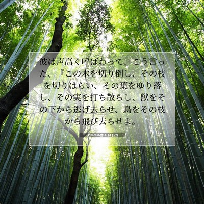 Picture 07 - ダニエル書 4:14 JPN - 彼は声高く呼ばわって、こう言った - Bible Verse Picture