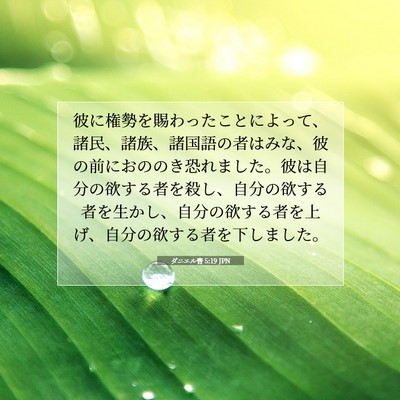 Picture 07 - ダニエル書 5:19 JPN - 彼に権勢を賜わったことによって、 - Bible Verse Picture