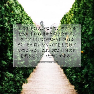 Picture 07 - ダニエル書 6:23 JPN - そこで王は大いに喜び、ダニエルを - Bible Verse Picture