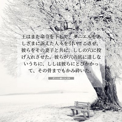 Picture 07 - ダニエル書 6:24 JPN - 王はまた命令を下して、ダニエルを - Bible Verse Picture