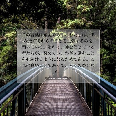 Picture 07 - テトスヘの手紙 3:8 JPN - この言葉は確実である。わたしは、 - Bible Verse Picture
