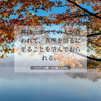 Picture 07 - テモテヘの第一の手紙 2:4 JPN - 神は、すべての人が救われて、真理 - Bible Verse Picture