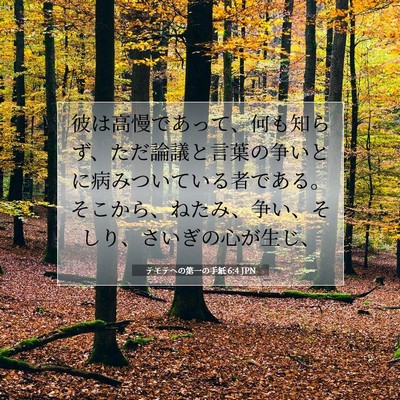 Picture 07 - テモテヘの第一の手紙 6:4 JPN - 彼は高慢であって、何も知らず、た - Bible Verse Picture