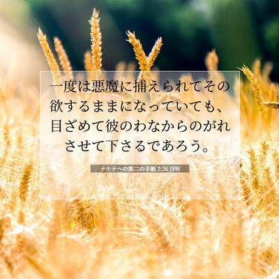 Picture 07 - テモテヘの第二の手紙 2:26 JPN - 一度は悪魔に捕えられてその欲する - Bible Verse Picture