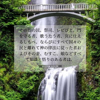 Picture 07 - ネヘミヤ記 10:28 JPN - その他の民、祭司、レビびと、門を - Bible Verse Picture