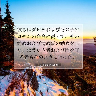 Picture 07 - ネヘミヤ記 12:45 JPN - 彼らはダビデおよびその子ソロモン - Bible Verse Picture