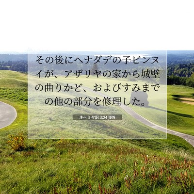 Picture 07 - ネヘミヤ記 3:24 JPN - その後にヘナダデの子ビンヌイが、 - Bible Verse Picture