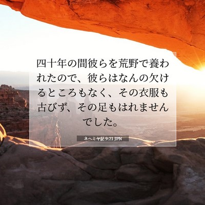 Picture 07 - ネヘミヤ記 9:21 JPN - 四十年の間彼らを荒野で養われたの - Bible Verse Picture