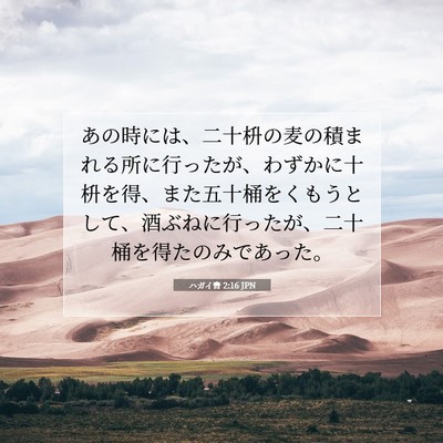 Picture 07 - ハガイ書 2:16 JPN - あの時には、二十枡の麦の積まれる - Bible Verse Picture
