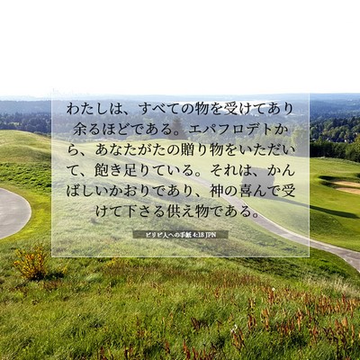Picture 07 - ピリピ人への手紙 4:18 JPN - わたしは、すべての物を受けてあり - Bible Verse Picture
