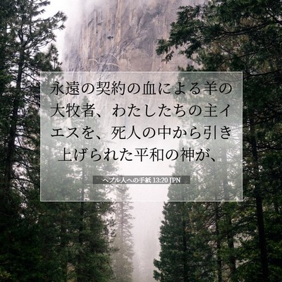 Picture 07 - ヘブル人への手紙 13:20 JPN - 永遠の契約の血による羊の大牧者、 - Bible Verse Picture