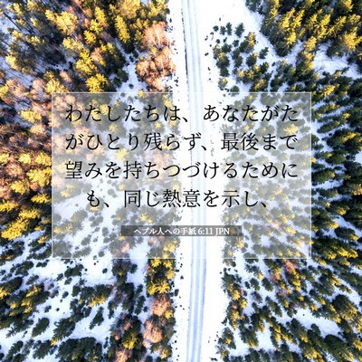 Picture 07 - ヘブル人への手紙 6:11 JPN - わたしたちは、あなたがたがひとり - Bible Verse Picture
