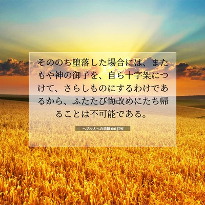 Picture 07 - ヘブル人への手紙 6:6 JPN - そののち堕落した場合には、またも - Bible Verse Picture