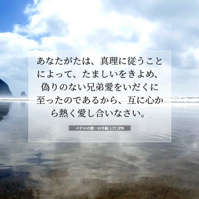 Picture 07 - ペテロの第一の手紙 1:22 JPN - あなたがたは、真理に従うことによ - Bible Verse Picture