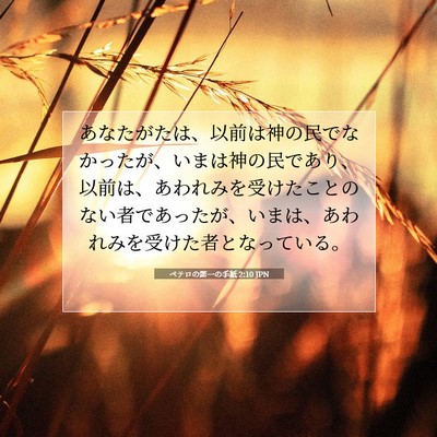 Picture 07 - ペテロの第一の手紙 2:10 JPN - あなたがたは、以前は神の民でなか - Bible Verse Picture
