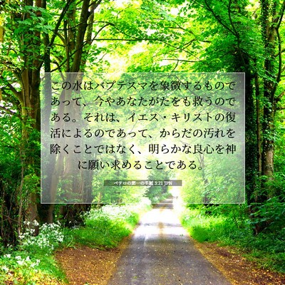 Picture 07 - ペテロの第一の手紙 3:21 JPN - この水はバプテスマを象徴するもの - Bible Verse Picture