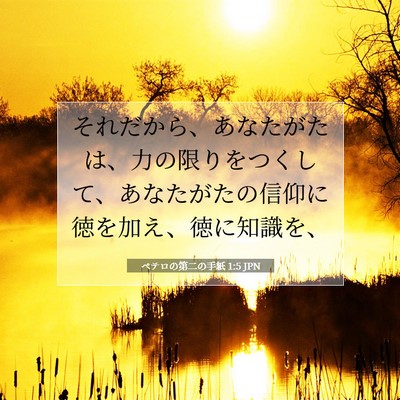 Picture 07 - ペテロの第二の手紙 1:5 JPN - それだから、あなたがたは、力の限 - Bible Verse Picture