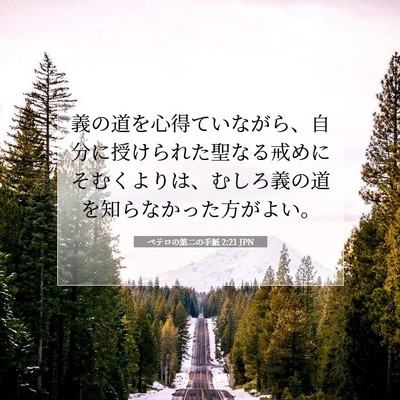 Picture 07 - ペテロの第二の手紙 2:21 JPN - 義の道を心得ていながら、自分に授 - Bible Verse Picture