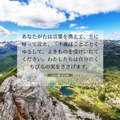 Picture 07 - ホセア書 14:2 JPN - あなたがたは言葉を携えて、主に帰 - Bible Verse Picture