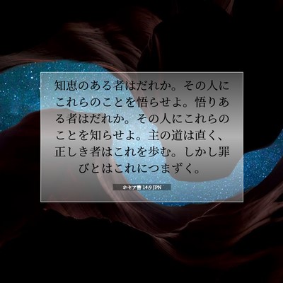 Picture 07 - ホセア書 14:9 JPN - 知恵のある者はだれか。その人にこ - Bible Verse Picture