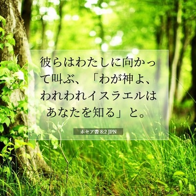 Picture 07 - ホセア書 8:2 JPN - 彼らはわたしに向かって叫ぶ、「わ - Bible Verse Picture