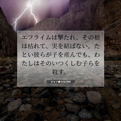Picture 07 - ホセア書 9:16 JPN - エフライムは撃たれ、その根は枯れ - Bible Verse Picture