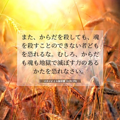 Picture 07 - マタイによる福音書 10:28 JPN - また、からだを殺しても、魂を殺す - Bible Verse Picture