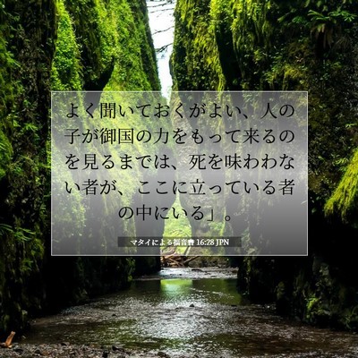 Picture 07 - マタイによる福音書 16:28 JPN - よく聞いておくがよい、人の子が御 - Bible Verse Picture
