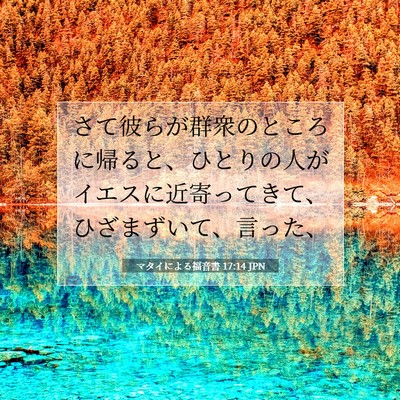 Picture 07 - マタイによる福音書 17:14 JPN - さて彼らが群衆のところに帰ると、 - Bible Verse Picture