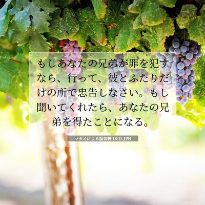 Picture 07 - マタイによる福音書 18:15 JPN - もしあなたの兄弟が罪を犯すなら、 - Bible Verse Picture