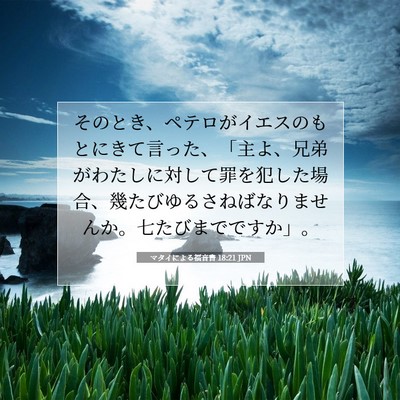 Picture 07 - マタイによる福音書 18:21 JPN - そのとき、ペテロがイエスのもとに - Bible Verse Picture