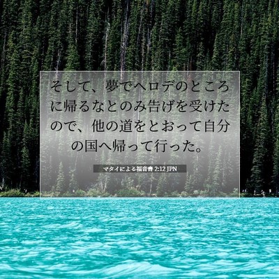 Picture 07 - マタイによる福音書 2:12 JPN - そして、夢でヘロデのところに帰る - Bible Verse Picture