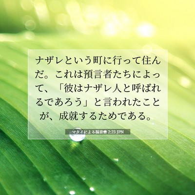 Picture 07 - マタイによる福音書 2:23 JPN - ナザレという町に行って住んだ。こ - Bible Verse Picture
