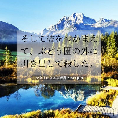Picture 07 - マタイによる福音書 21:39 JPN - そして彼をつかまえて、ぶどう園の - Bible Verse Picture