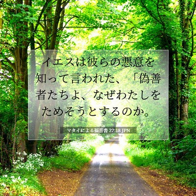 Picture 07 - マタイによる福音書 22:18 JPN - イエスは彼らの悪意を知って言われ - Bible Verse Picture