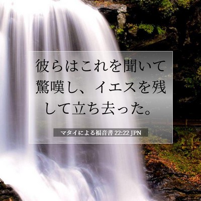 Picture 07 - マタイによる福音書 22:22 JPN - 彼らはこれを聞いて驚嘆し、イエス - Bible Verse Picture