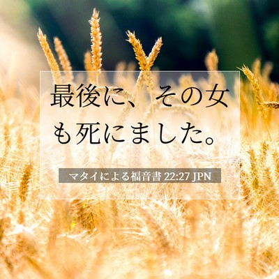 Picture 07 - マタイによる福音書 22:27 JPN - 最後に、その女も死にました。 - Bible Verse Picture