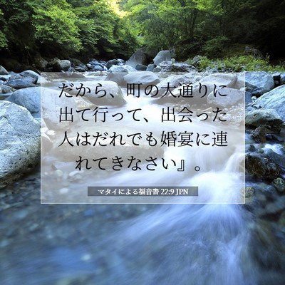 Picture 07 - マタイによる福音書 22:9 JPN - だから、町の大通りに出て行って、 - Bible Verse Picture