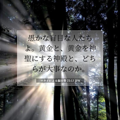 Picture 07 - マタイによる福音書 23:17 JPN - 愚かな盲目な人たちよ。黄金と、黄 - Bible Verse Picture
