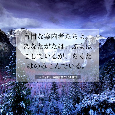 Picture 07 - マタイによる福音書 23:24 JPN - 盲目な案内者たちよ。あなたがたは - Bible Verse Picture