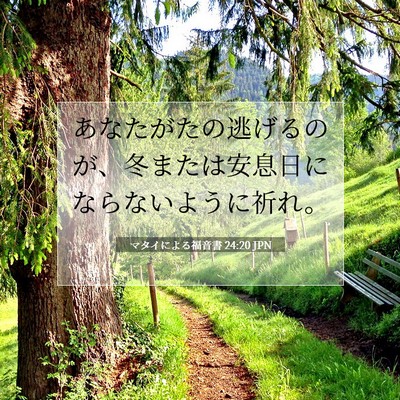 Picture 07 - マタイによる福音書 24:20 JPN - あなたがたの逃げるのが、冬または - Bible Verse Picture