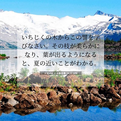 Picture 07 - マタイによる福音書 24:32 JPN - いちじくの木からこの譬を学びなさ - Bible Verse Picture