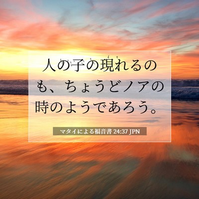 Picture 07 - マタイによる福音書 24:37 JPN - 人の子の現れるのも、ちょうどノア - Bible Verse Picture