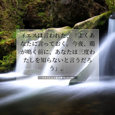 Picture 07 - マタイによる福音書 26:34 JPN - イエスは言われた、「よくあなたに - Bible Verse Picture