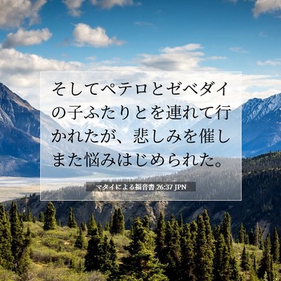 Picture 07 - マタイによる福音書 26:37 JPN - そしてペテロとゼベダイの子ふたり - Bible Verse Picture