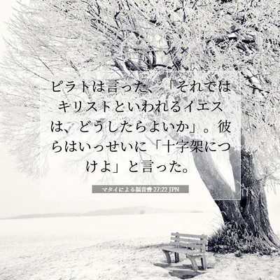 Picture 07 - マタイによる福音書 27:22 JPN - ピラトは言った、「それではキリス - Bible Verse Picture