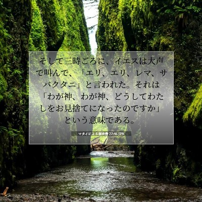 Picture 07 - マタイによる福音書 27:46 JPN - そして三時ごろに、イエスは大声で - Bible Verse Picture